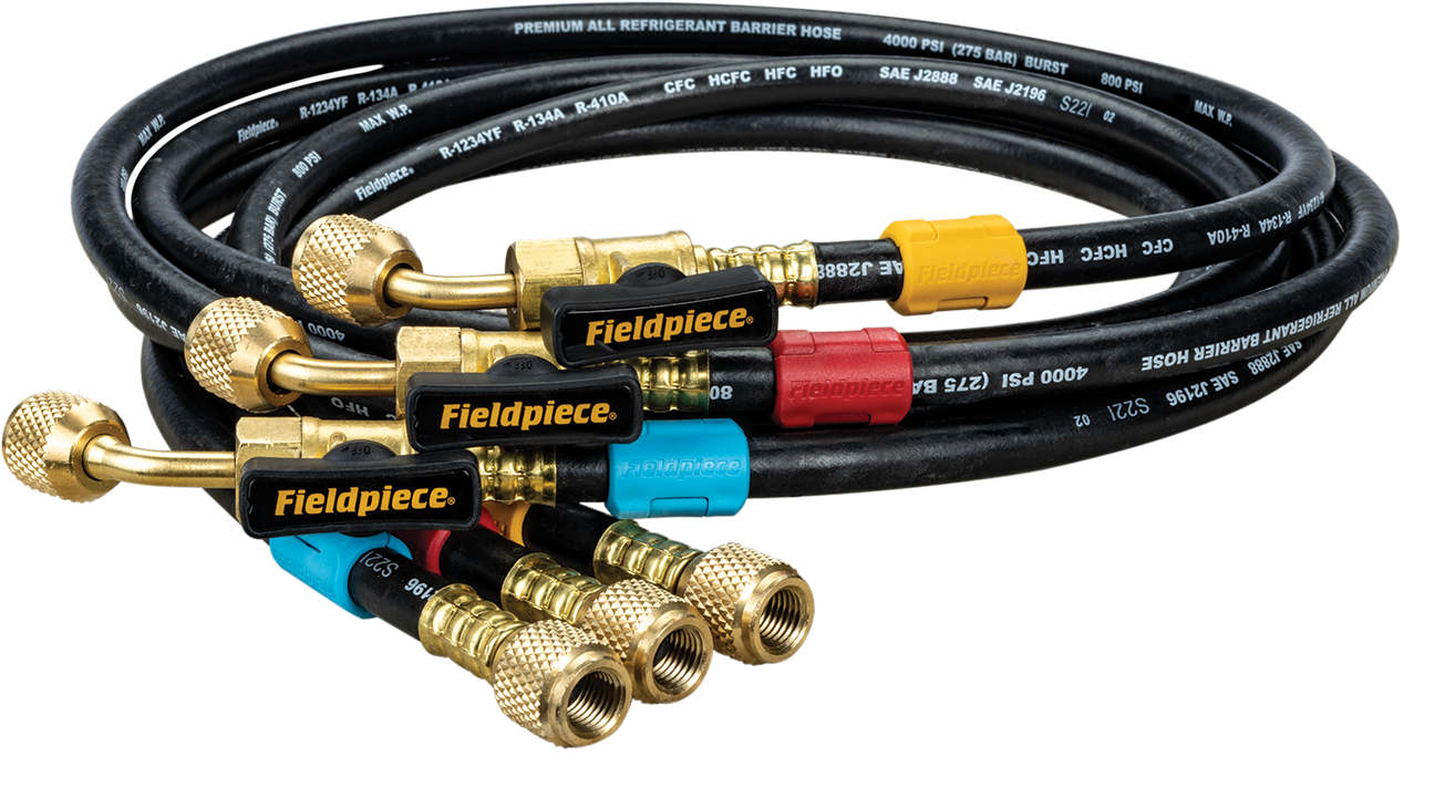Fieldpiece HR3BM Füllschlauch Set mit Absperrventil 5/16"SAE 1500mm