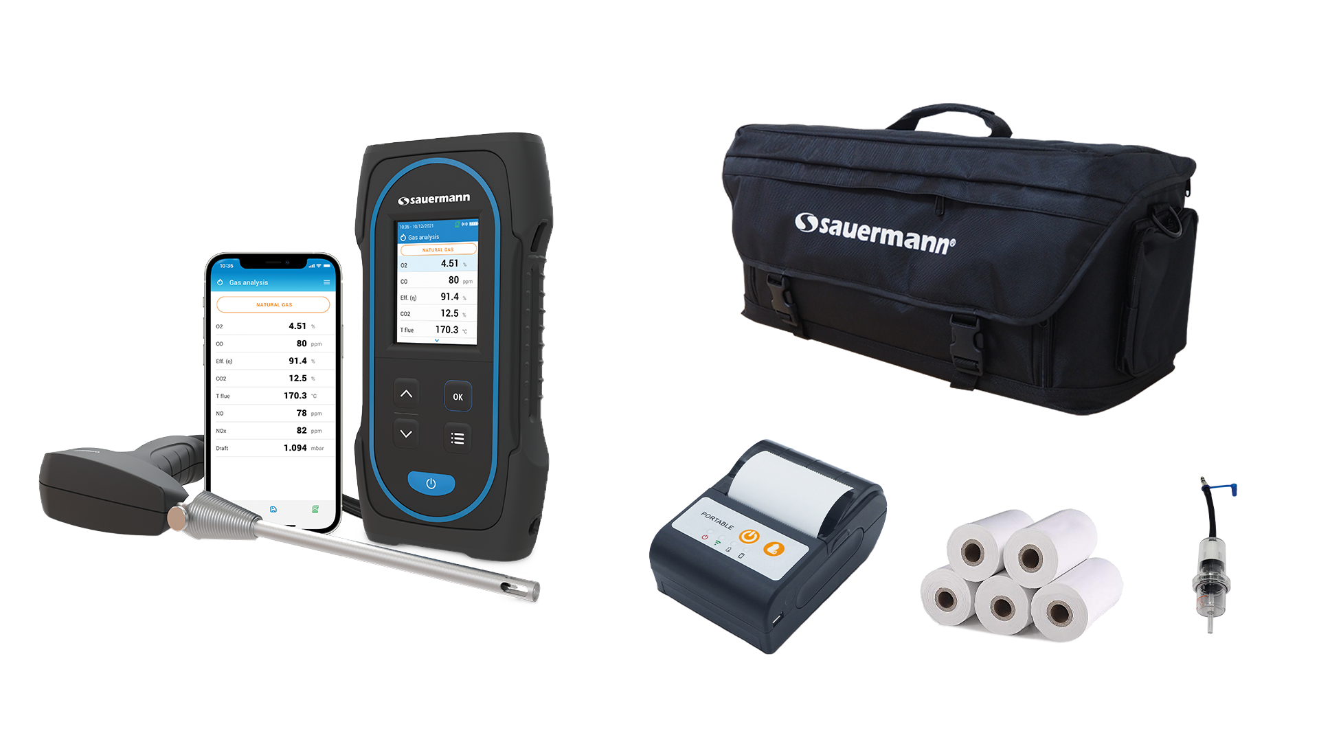 Sauermann Abgasmessgerät Si-Ca 030 Set mit Drucker